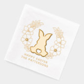 Niedlich Ostersonniger Blumenkranz Personalisierte Servietten Mit Folie (Links)