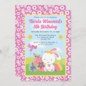 Niedlich Ostersonniger Frühling Kindergeburtstag Einladung (Vorne/Hinten)