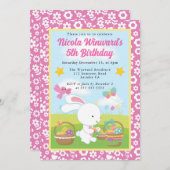 Niedlich Ostersonniger Frühling Kindergeburtstag Einladung (Vorne/Hinten)