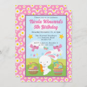 Niedlich Ostersonniger Frühling Kindergeburtstag Einladung (Vorne/Hinten)