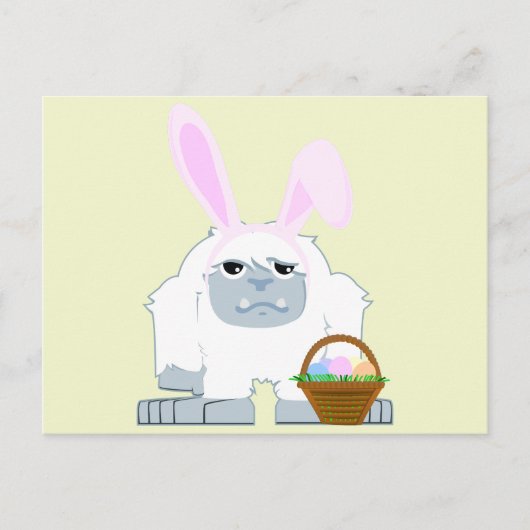 Niedlich OsterYeti Feiertagspostkarte (Vorderseite)