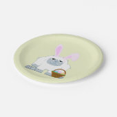 Niedlich OsterYeti Pappteller (Schrägansicht)