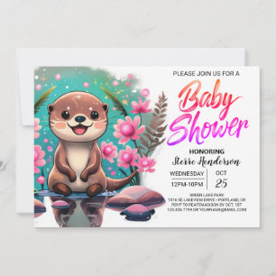 Niedlich Otter Boho Babydusche Einladung