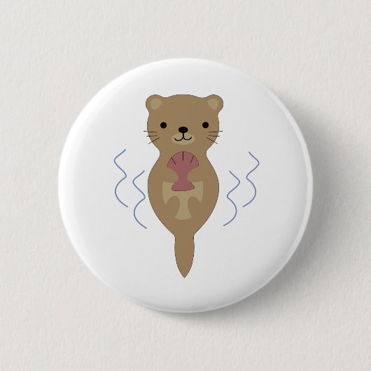 Niedlich Otter Button (Vorderseite)
