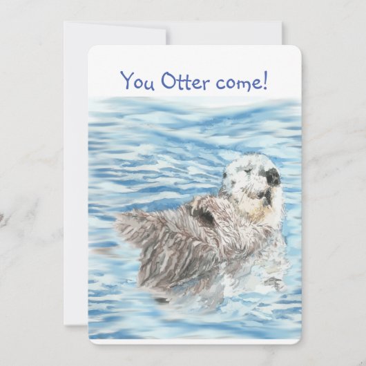 Niedlich Otter Chemo ist Fertig Celebrate Fun Einl Einladung (Vorderseite)
