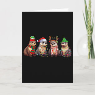 Niedlich Otter Christmas Pajama Fun Xmas Lights Ti Karte