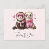 Niedlich Otter Couple in Liebe Danke Postkarte (Vorderseite)