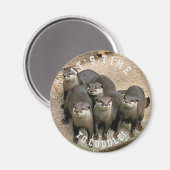 Niedlich-Otter-Familie | Kuddelzeit Magnet (Vorderseite/Rückseite)
