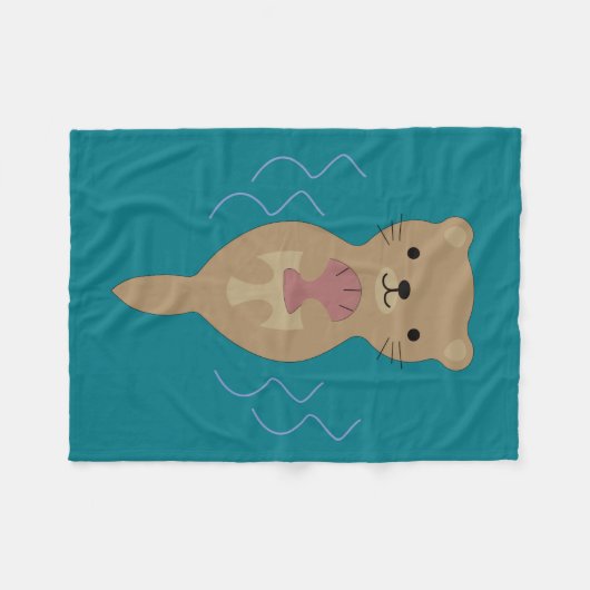 Niedlich Otter Fleecedecke (Vorderseite (Horizontal))