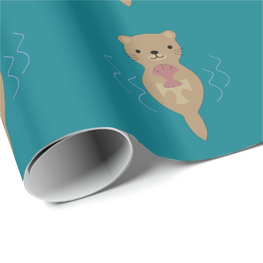 Niedlich Otter Geschenkpapier (Rolleneckpunkt)