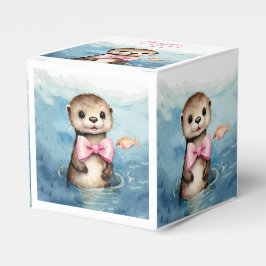 Niedlich Otter Girl Baby Duschbox Geschenkschachtel