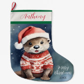 Niedlich Otter Großer Weihnachtsstrumpf (Vorderseite)