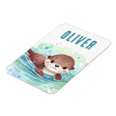 Niedlich Otter Illustration Individuelle Name Magnet (Linke Seite)