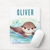 Niedlich Otter Illustration Individuelle Name Mousepad (Mit Mouse)