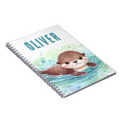 Niedlich Otter Illustration Individuelle Name Notizblock (Rechte Seite)