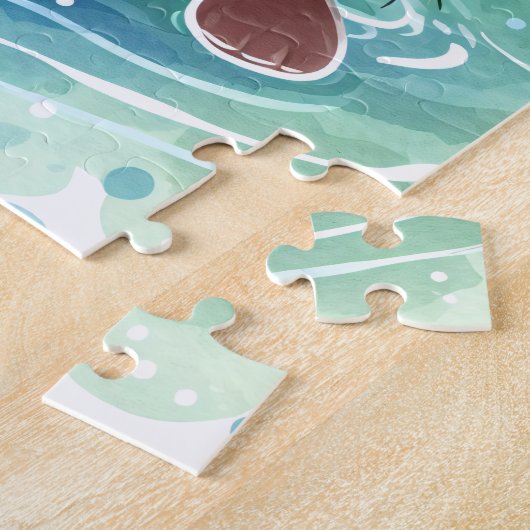 Niedlich Otter Illustration Individuelle Name Puzzle (Seite)