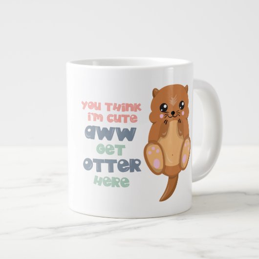 Niedlich - Otter - Jumbo-Tasse (Vorderseite Rechts)
