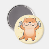 Niedlich Otter Magnet (Vorderseite/Rückseite)