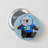 Niedlich Otter mit Blau und Grün 12 Hoodie Button (Vorne & Hinten)