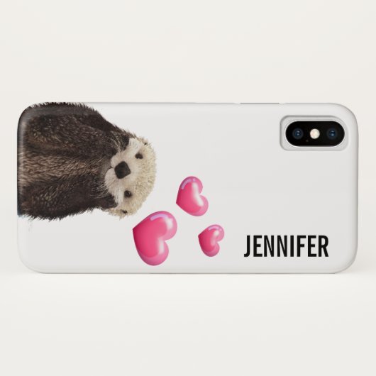 Niedlich Otter mit Liebe Herz Case-Mate iPhone Hülle (Rückseite (Horizontal))