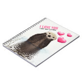 Niedlich Otter mit rosa Herzen Liebe Puppen Notizblock (Linke Seite)