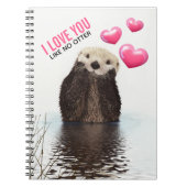 Niedlich Otter mit rosa Herzen Liebe Puppen Notizblock (Vorderseite)