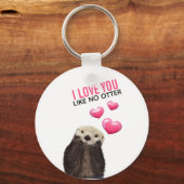 Niedlich Otter mit rosa Herzen Liebe Puppen Schlüsselanhänger (Vorderseite)