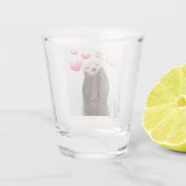 Niedlich Otter mit rosa Herzen Liebe Puppen Schnapsglas (Rückseite)