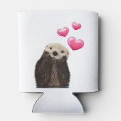 Niedlich Otter mit rosa Liebe Herz Dosenkühler (Rückseite)