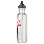 Niedlich Otter mit rosa Liebe Herz Edelstahlflasche (Rechts)