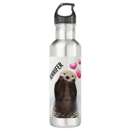 Niedlich Otter mit rosa Liebe Herz Edelstahlflasche