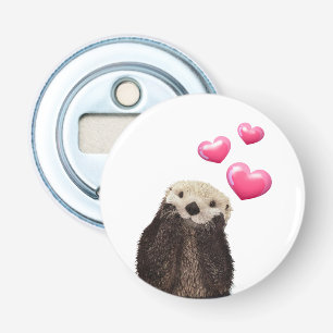 Niedlich Otter mit rosa Liebe Herz Flaschenöffner