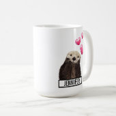 Niedlich Otter mit rosa Liebe Herz Kaffeetasse (VorderseiteRechts)