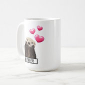 Niedlich Otter mit rosa Liebe Herz Kaffeetasse (Vorderseite Links)