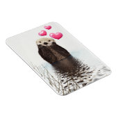 Niedlich Otter mit rosa Liebe Herz Magnet (Rechte Seite)