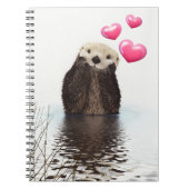 Niedlich Otter mit rosa Liebe Herz Notizblock (Vorderseite)