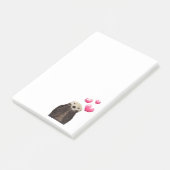 Niedlich Otter mit rosa Liebe Herz Post-it Klebezettel (angewinkelt)