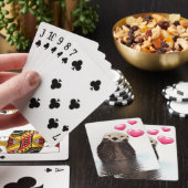 Niedlich Otter mit rosa Liebe Herz Spielkarten (In Situ)