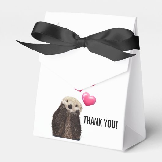 Niedlich Otter mit rosa Liebe Herzlichen Dank Geschenkschachtel (Vorderseite)