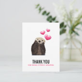 Niedlich Otter mit Valentines Hearts Funny Pub Postkarte (Stehend Vorderseite)