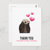 Niedlich Otter mit Valentines Hearts Funny Pub Postkarte (Vorne/Hinten)