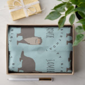 Niedlich Otter Muster Individuelle Name Geburtstag Seidenpapier (Geschenk)