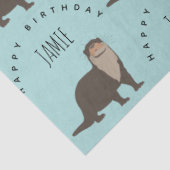 Niedlich Otter Muster Individuelle Name Geburtstag Seidenpapier (Ausschnitt)