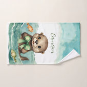 Niedlich Otter Personalisiert Badhandtuch Set (Handtuch)