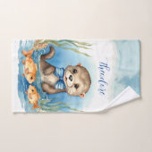 Niedlich Otter Personalisiert Boy Badhandtuch Set (Handtuch)
