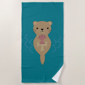 Niedlich Otter Strandtuch (Vorderseite)