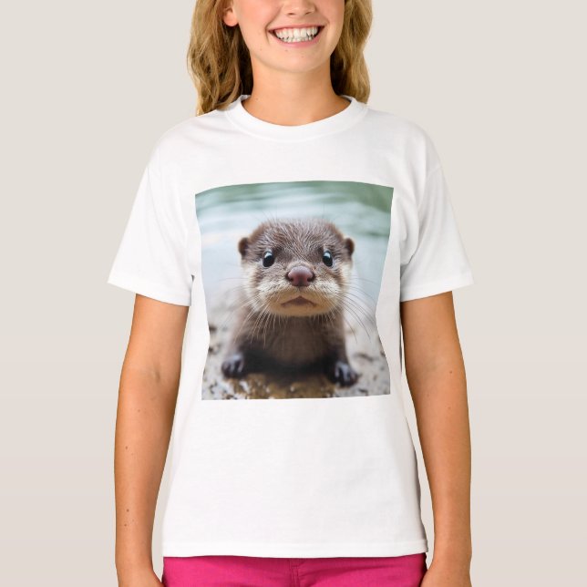 Niedlich Otter T Shirt - Süße Tier Shirts (Vorderseite)