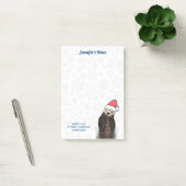 Niedlich Otter Tragen einer Weihnachtsmannmütze Fr Post-it Klebezettel (Büro)