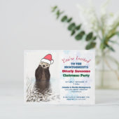 Niedlich Otter Tragen einer Weihnachtsmannmütze We Postkarte (Stehend Vorderseite)