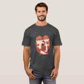 Niedlich Otter Valentinstag Liebe Otters Holding T-Shirt (Vorne ganz)